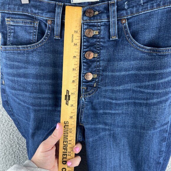Madewell Medium Wash Buttonfly 9" High-Rise Skinny Blue Denim Jeans Size 28‎ - Picture 5 of 15